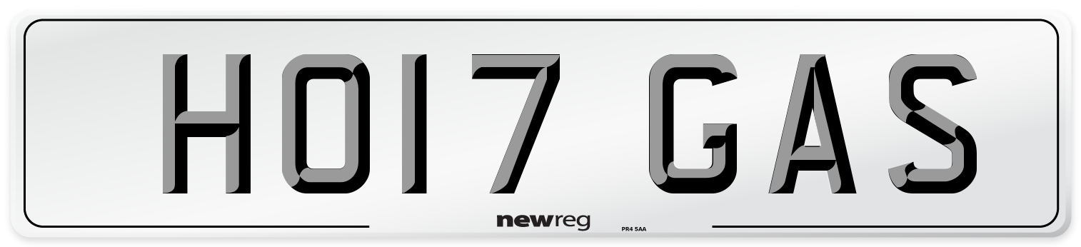 HO17 GAS Number Plate from New Reg